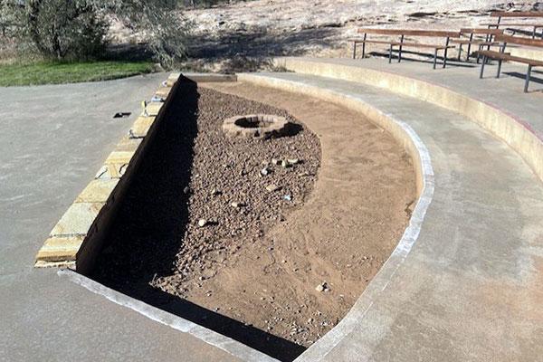 Outdoor amphitheater showing a fire pit.