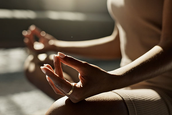 Peaceful yoga pose