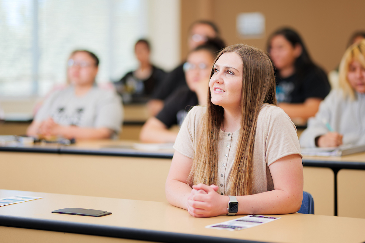 Student in classroom