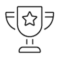Trophy with a star icon.