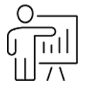 Person giving presentation icon.